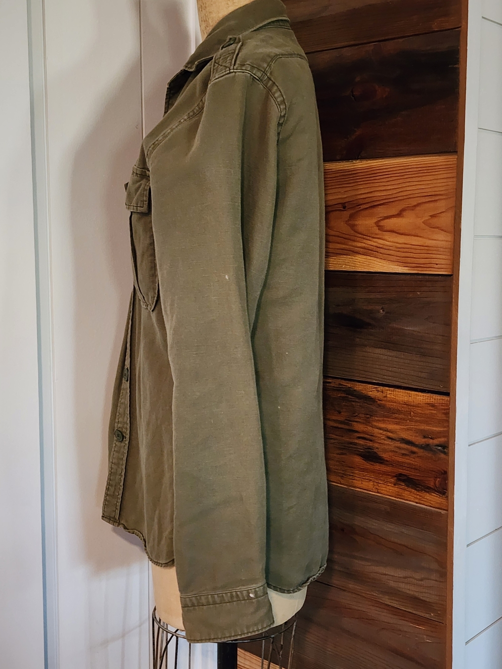 Express Olive Green Military-Style Field Jacket - Picture 8 of 10